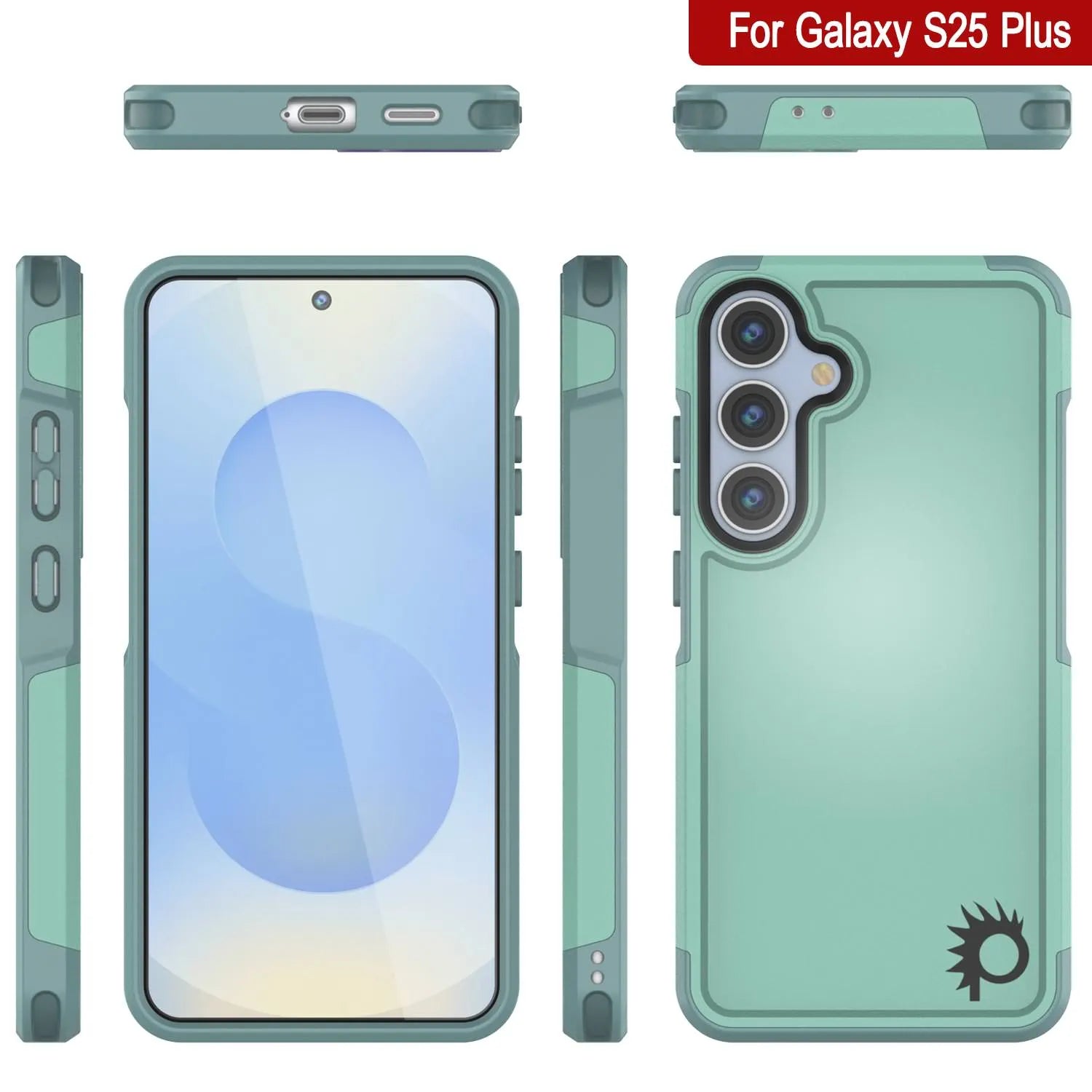 PunkCase Galaxy S25+ Plus Case, [Spartan 2.0 Series] Clear Rugged Heavy Duty Cover [Teal]