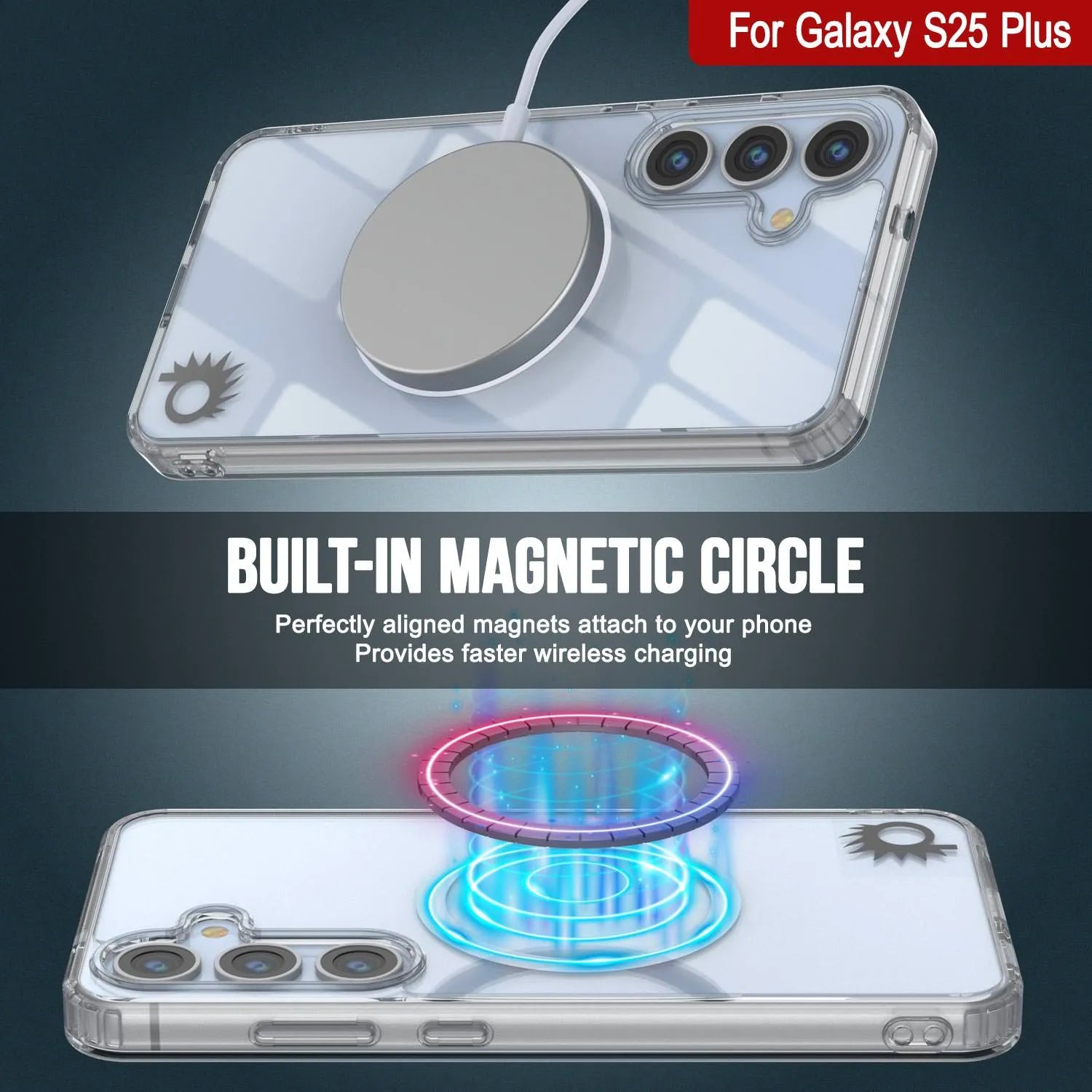 Galaxy S25 Plus Magnetic Wireless Charging Case [Clear Acrylic Series] [Non-Slip] For Galaxy S25 Plus [Clear]