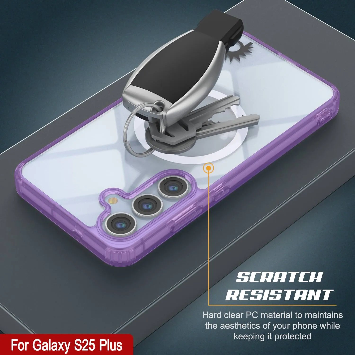 Galaxy S25 Plus Magnetic Wireless Charging Case [Clear Acrylic Series] [Non-Slip] For Galaxy S25 Plus [Purple]