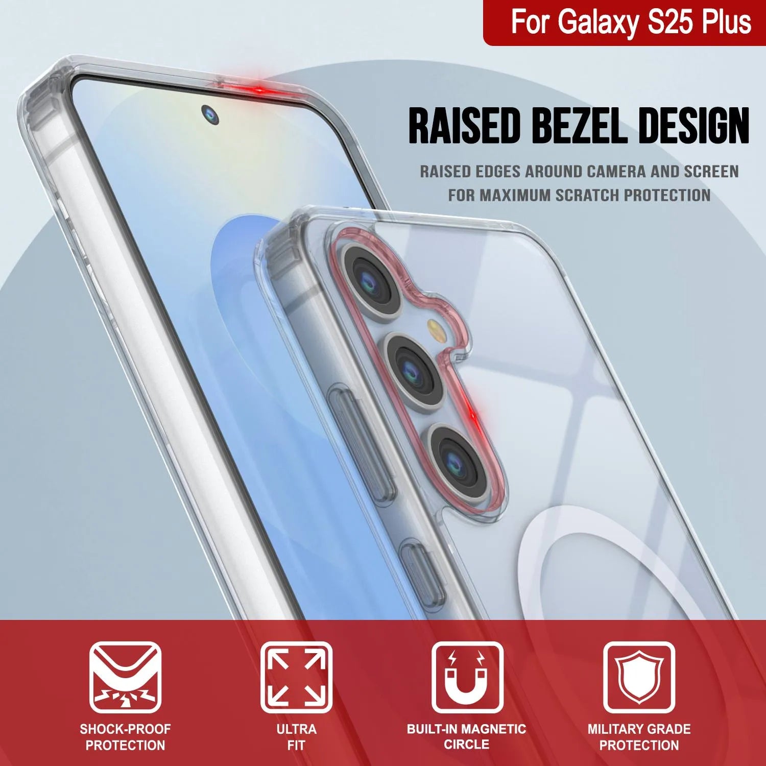 Galaxy S25 Plus Magnetic Wireless Charging Case [Clear Acrylic Series] [Non-Slip] For Galaxy S25 Plus [Clear]