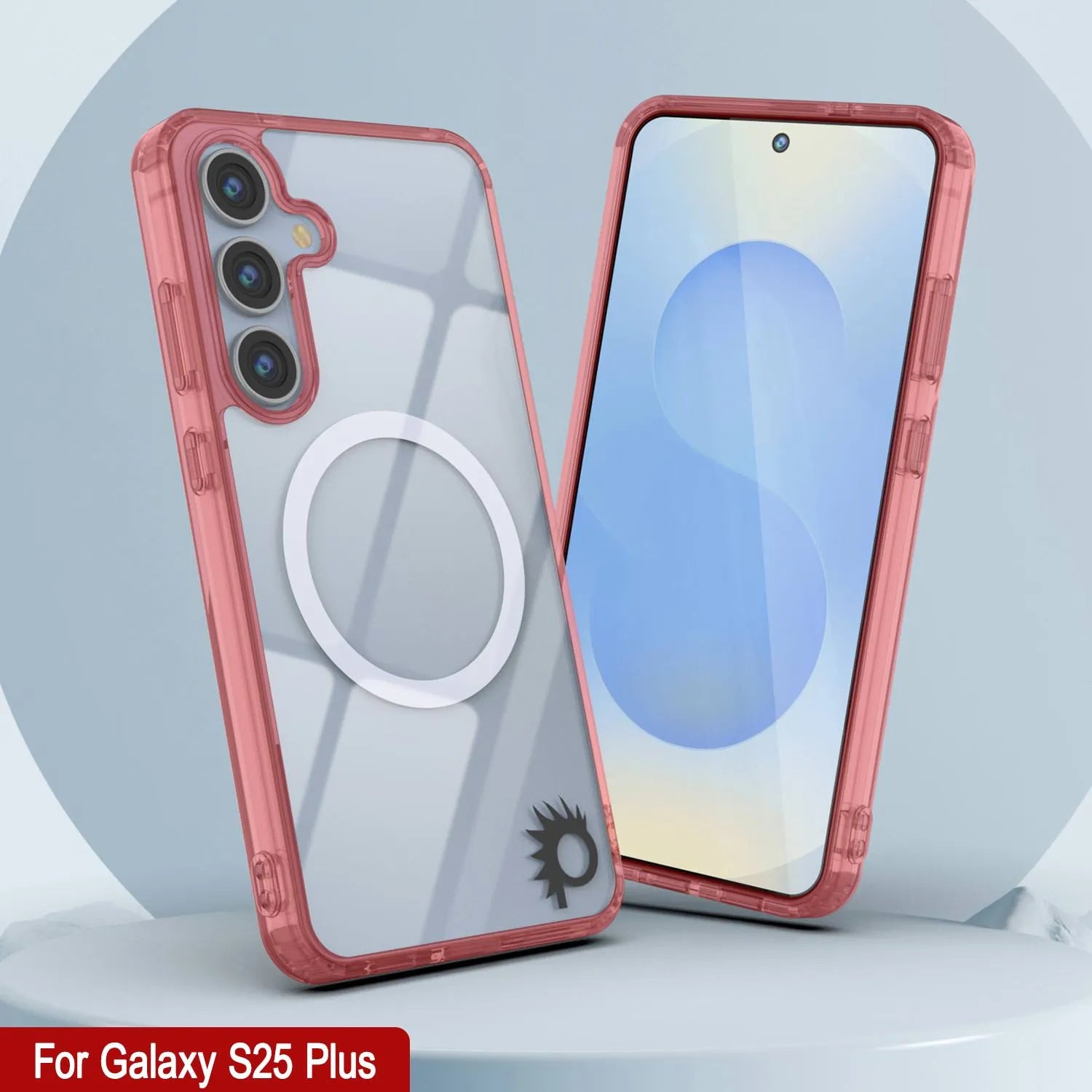 Galaxy S25 Plus Magnetic Wireless Charging Case [Clear Acrylic Series] [Non-Slip] For Galaxy S25 Plus [Red]