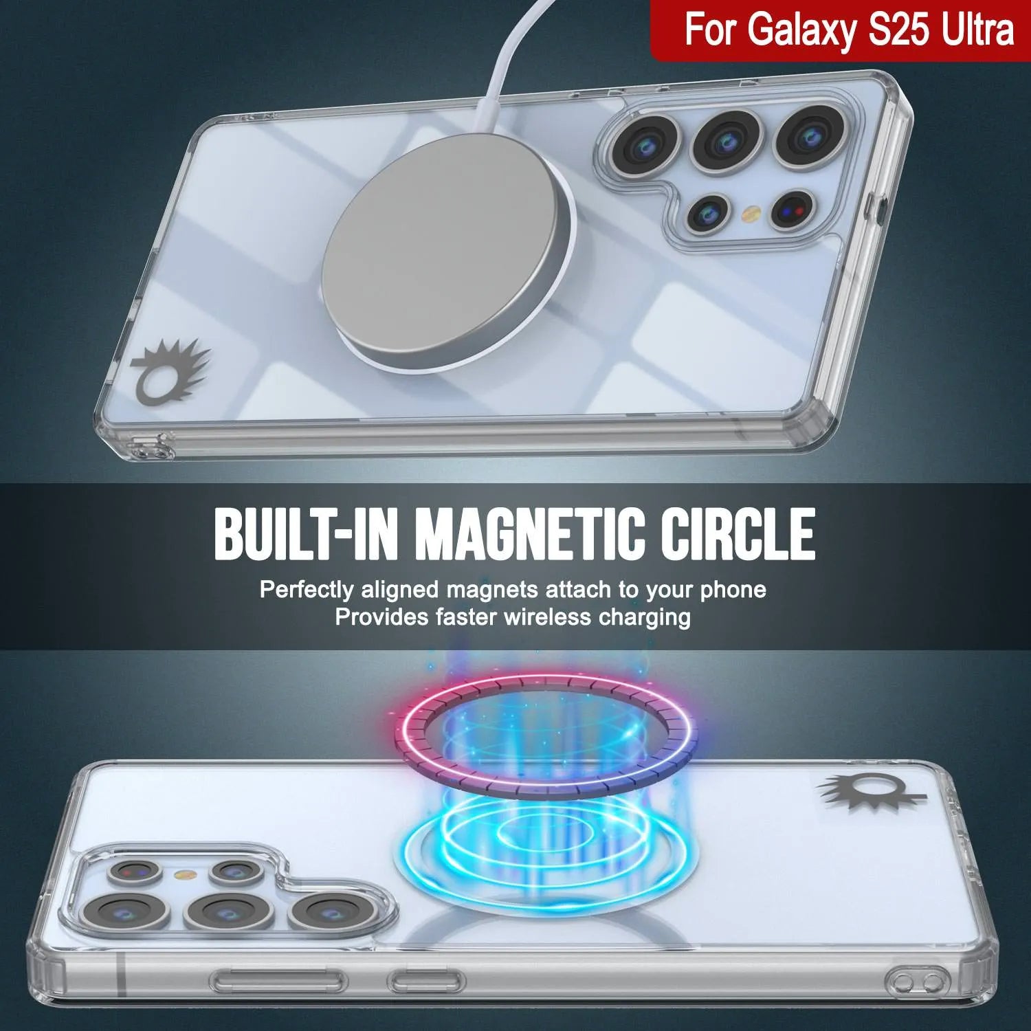 Galaxy S25 Ultra Magnetic Wireless Charging Case [Clear Acrylic Series] [Non-Slip] For Galaxy S25 Ultra [Clear]