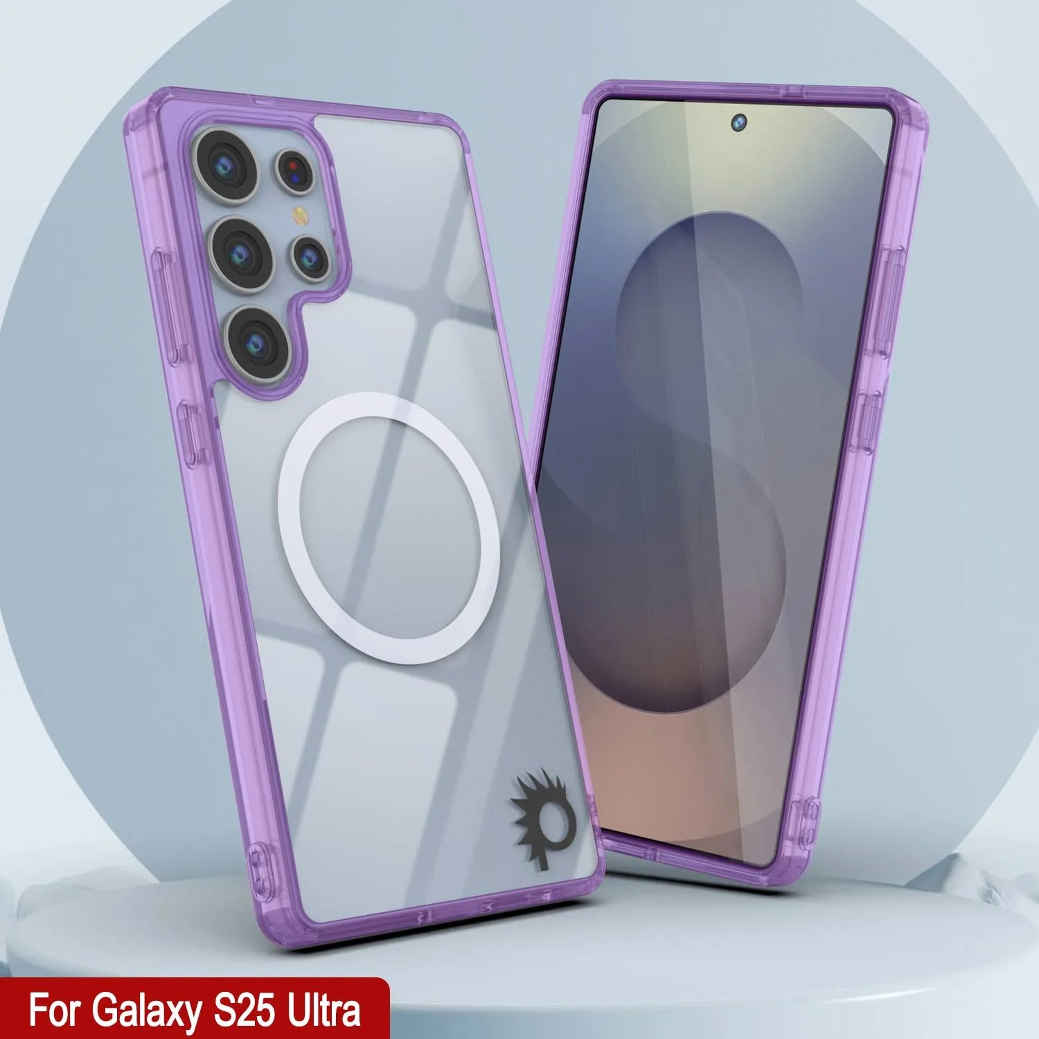 Galaxy S25 Ultra Magnetic Wireless Charging Case [Clear Acrylic Series] [Non-Slip] For Galaxy S25 Ultra [Purple]