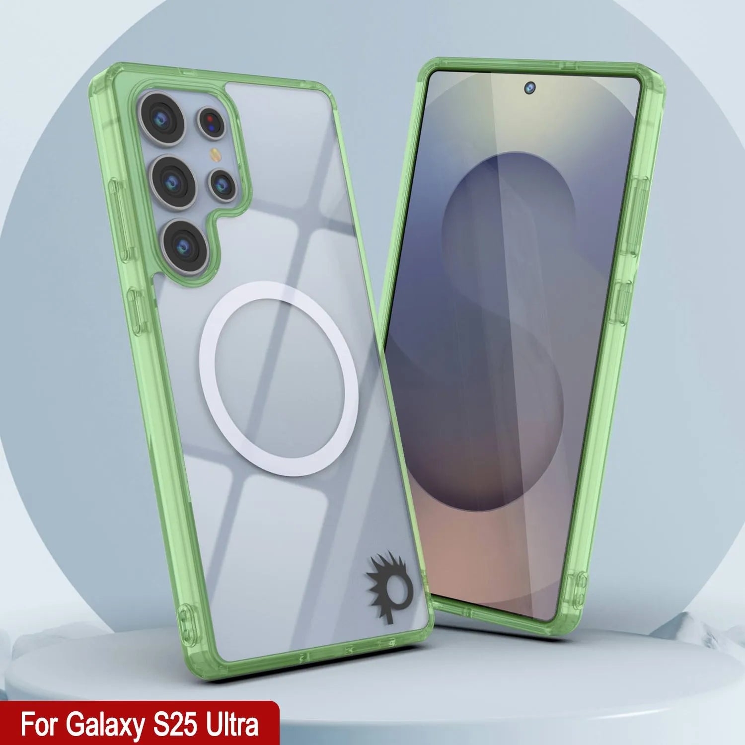 Galaxy S25 Ultra Magnetic Wireless Charging Case [Clear Acrylic Series] [Non-Slip] For Galaxy S25 Ultra [Green]