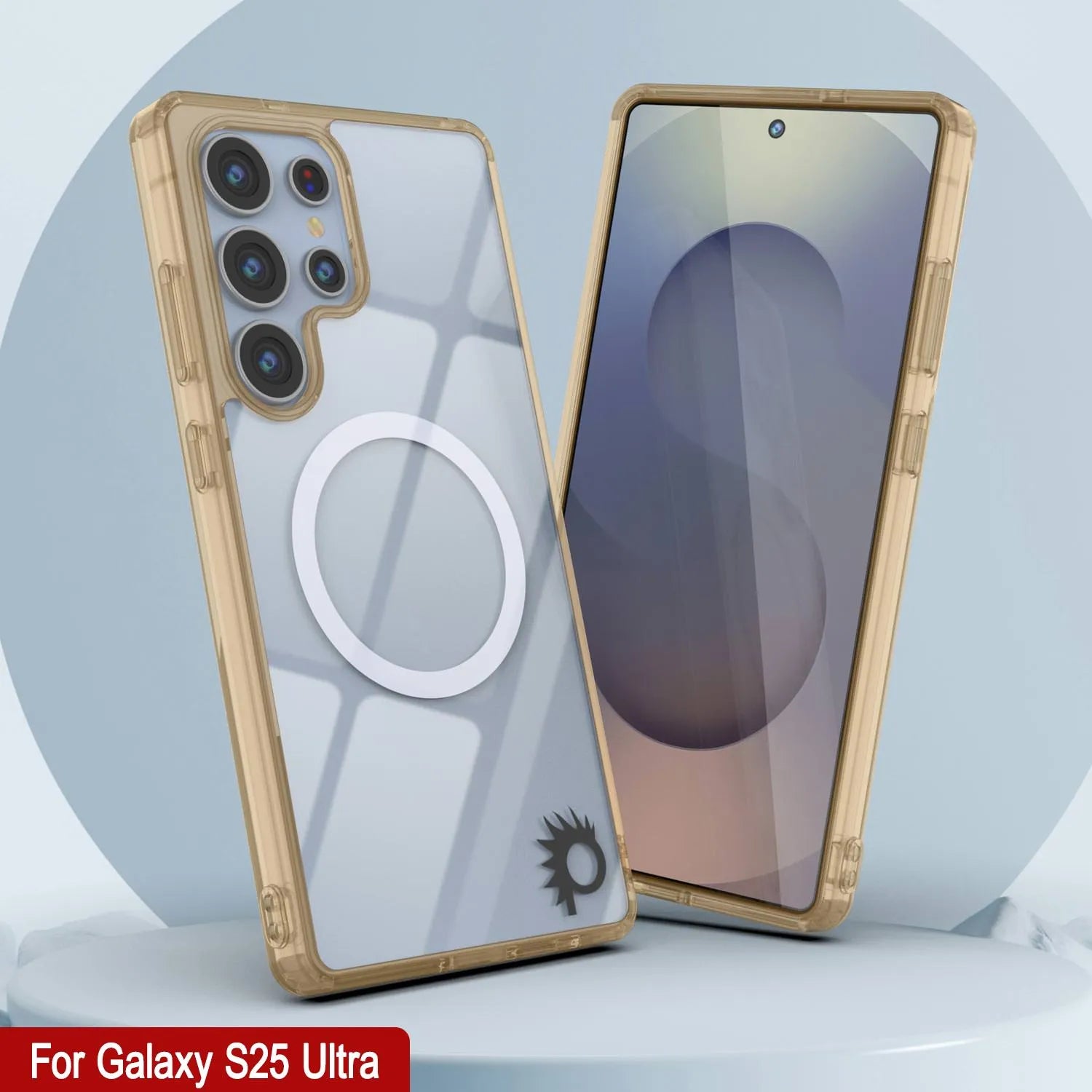 Galaxy S25 Ultra Magnetic Wireless Charging Case [Clear Acrylic Series] [Non-Slip] For Galaxy S25 Ultra [Gold]