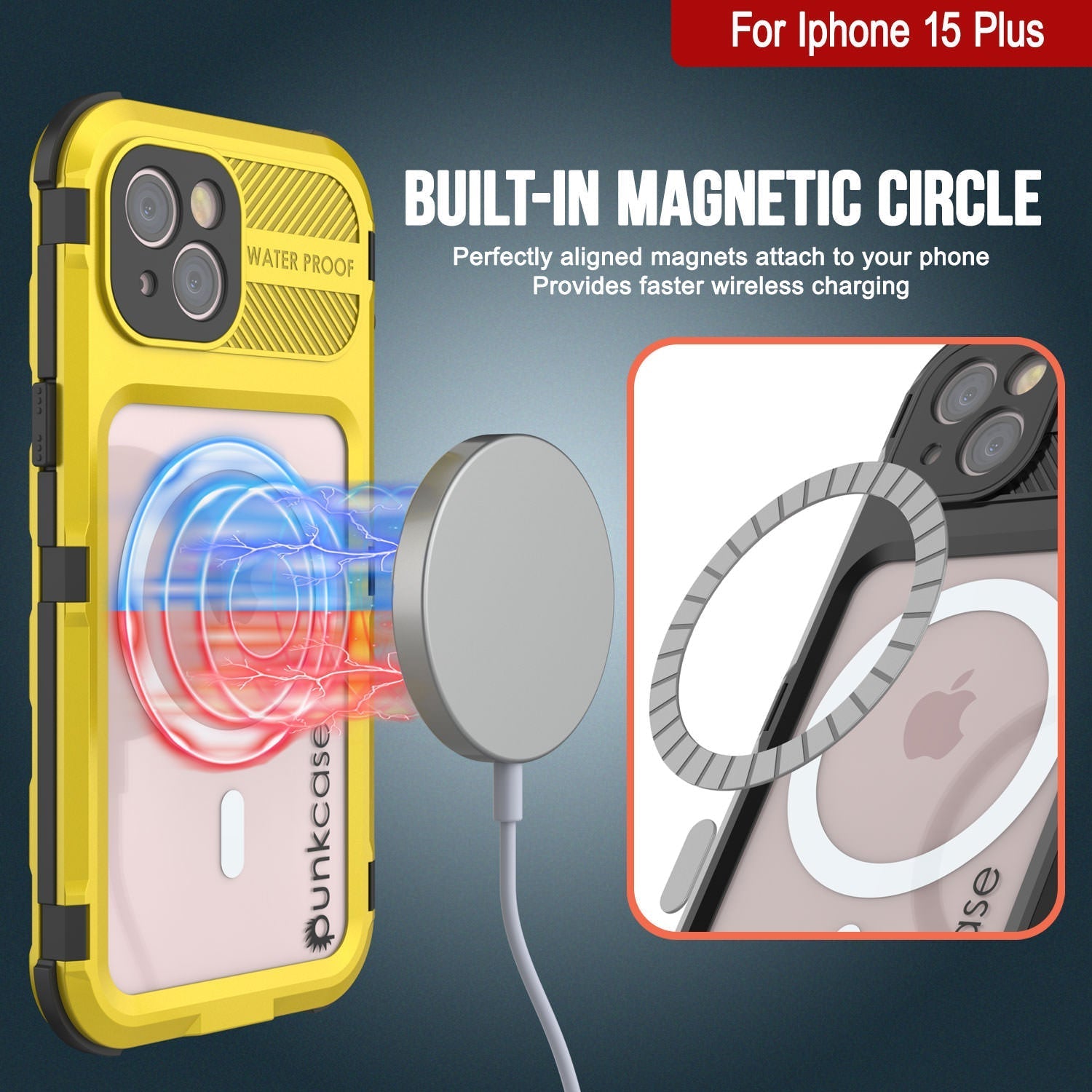 iPhone 16 Plus Metal Extreme 2.0 Series Aluminum Waterproof Case IP68 W/Buillt in Screen Protector [Yellow]