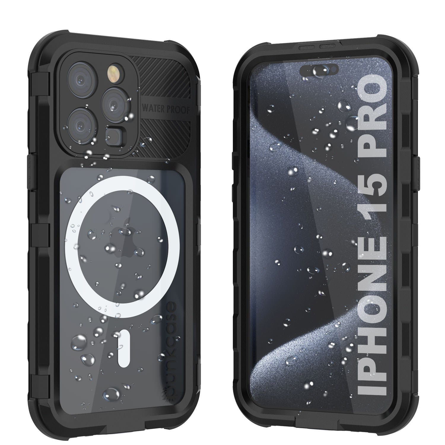 iPhone 16 Pro Metal Extreme 2.0 Series Aluminum Waterproof Case IP68 W/Buillt in Screen Protector [Black]