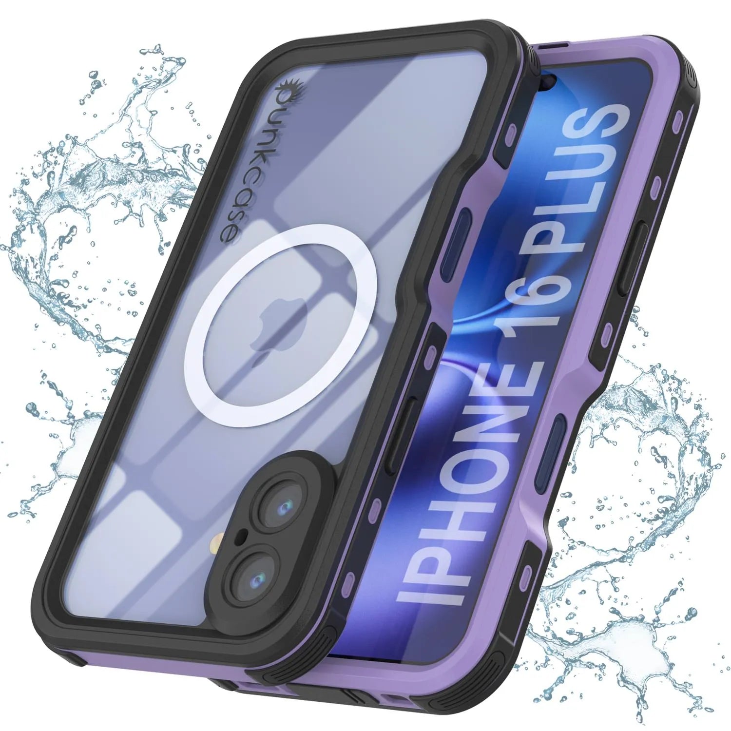 iPhone 16 Plus Waterproof IP68 Case, Punkcase [Lilac] [StudStar Series] [Slim Fit] [Dirtproof]