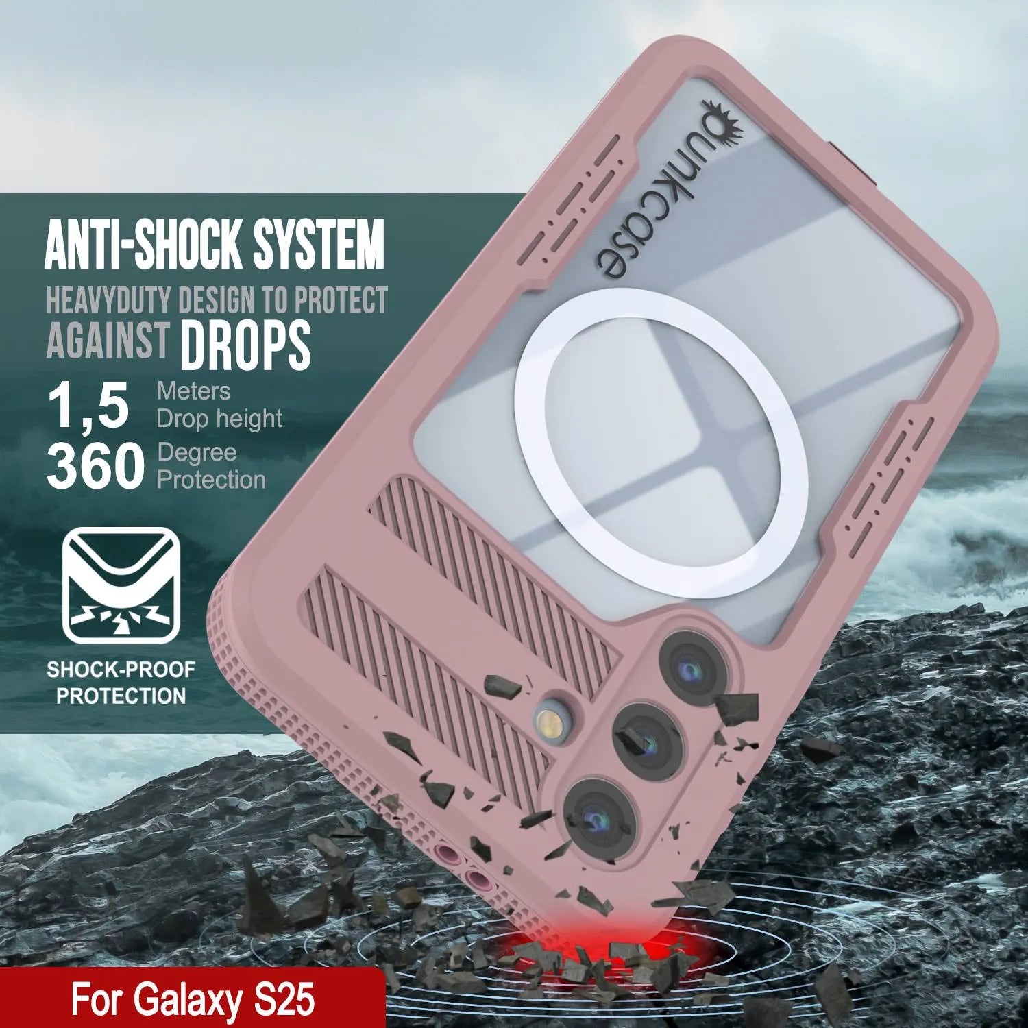 Galaxy S25 Waterproof Case [Alpine 2.0 Series] [Slim Fit] [IP68 Certified] [Shockproof] [Pink]