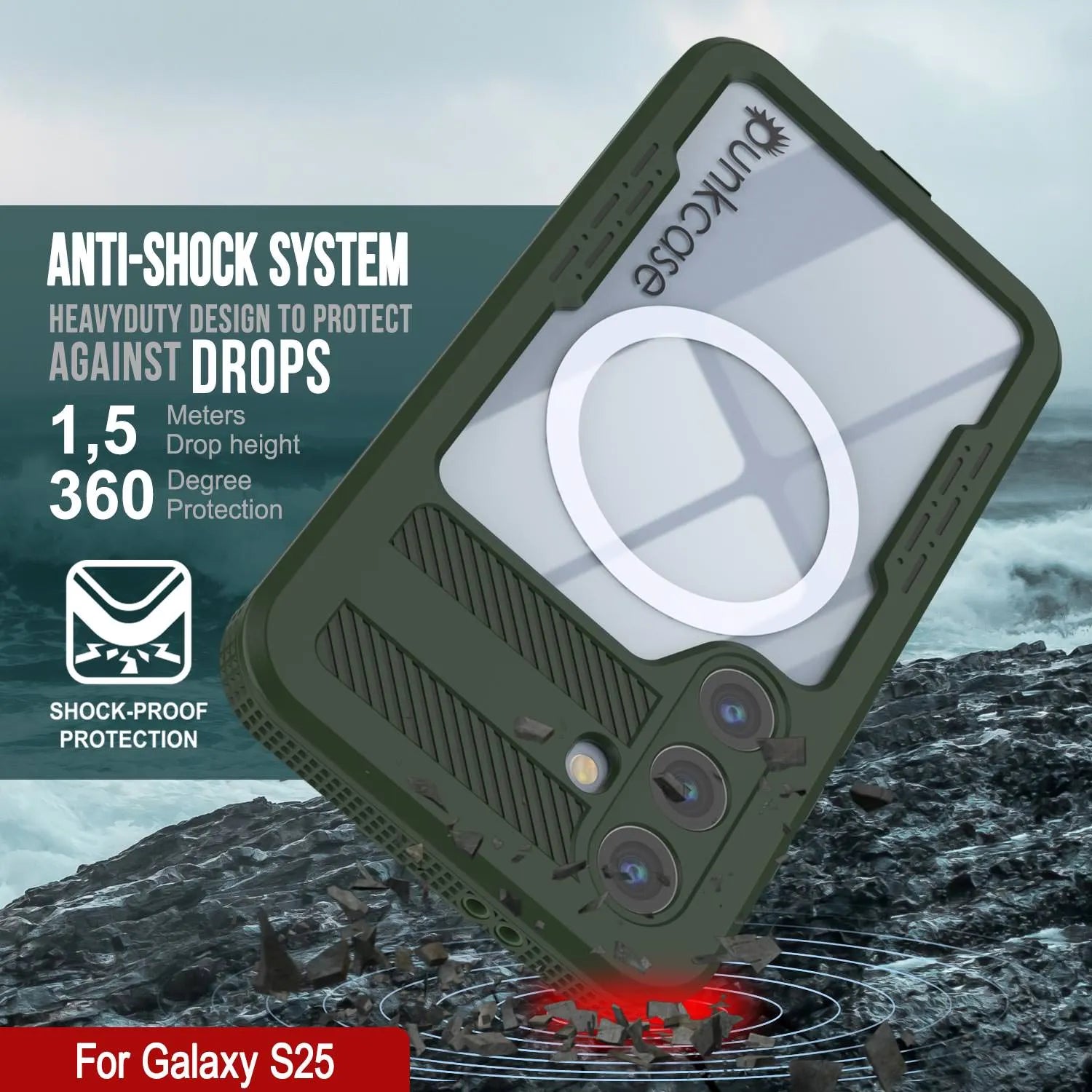 Galaxy S25 Waterproof Case [Alpine 2.0 Series] [Slim Fit] [IP68 Certified] [Shockproof] [Light Green]