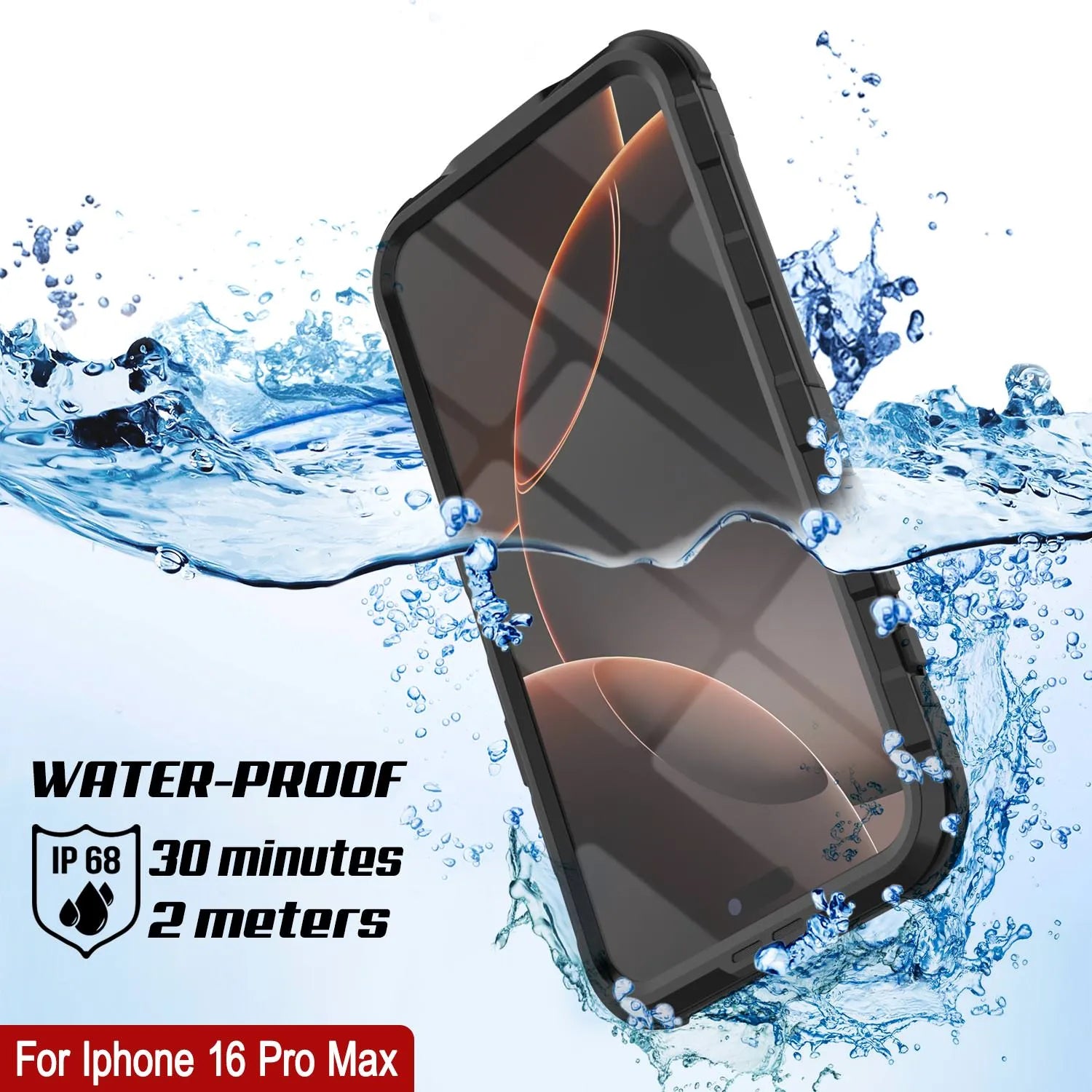 iPhone 16 Pro Max Metal Extreme 2.0 Series Aluminum Waterproof Case IP68 W/Buillt in Screen Protector [Black]