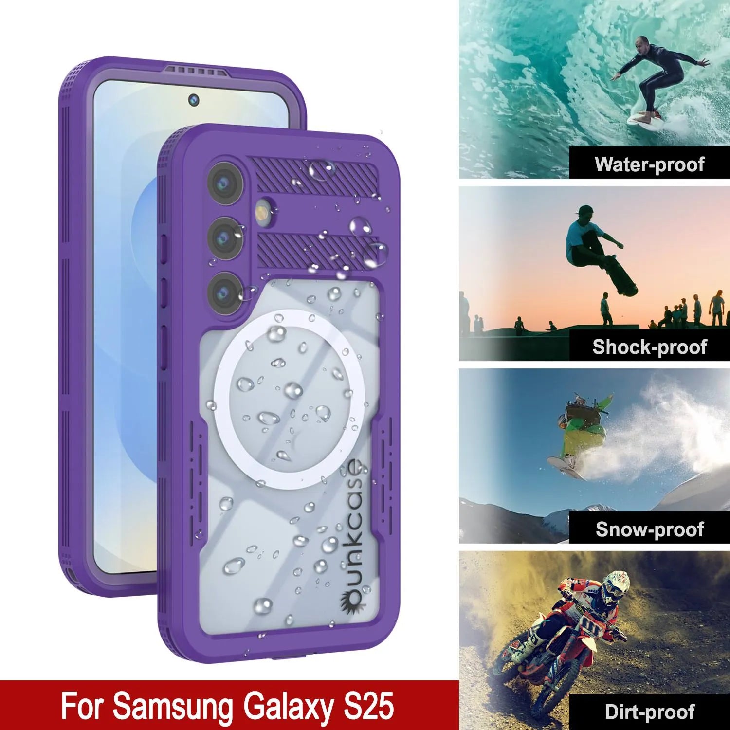 Galaxy S25 Waterproof Case [Alpine 2.0 Series] [Slim Fit] [IP68 Certified] [Shockproof] [Purple]