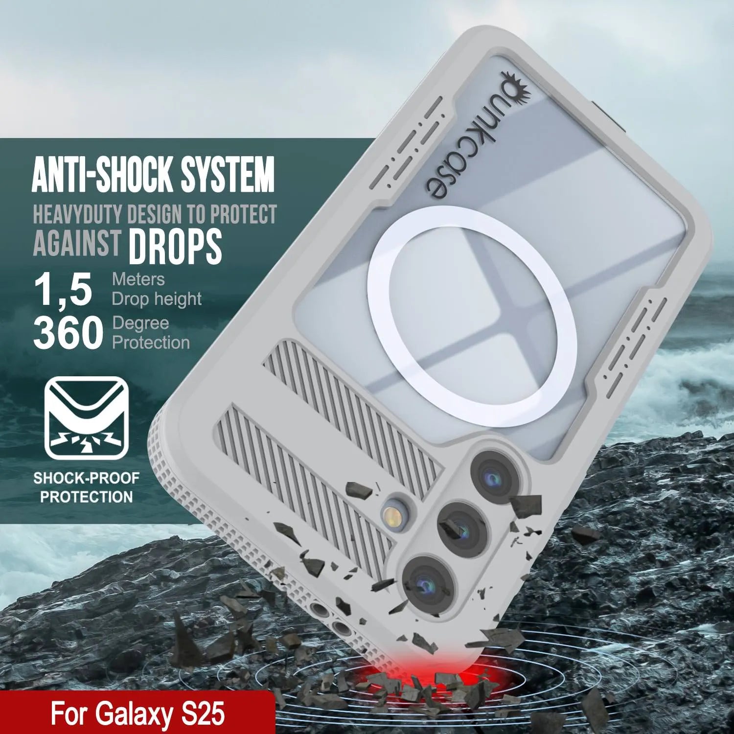 Galaxy S25 Waterproof Case [Alpine 2.0 Series] [Slim Fit] [IP68 Certified] [Shockproof] [White]