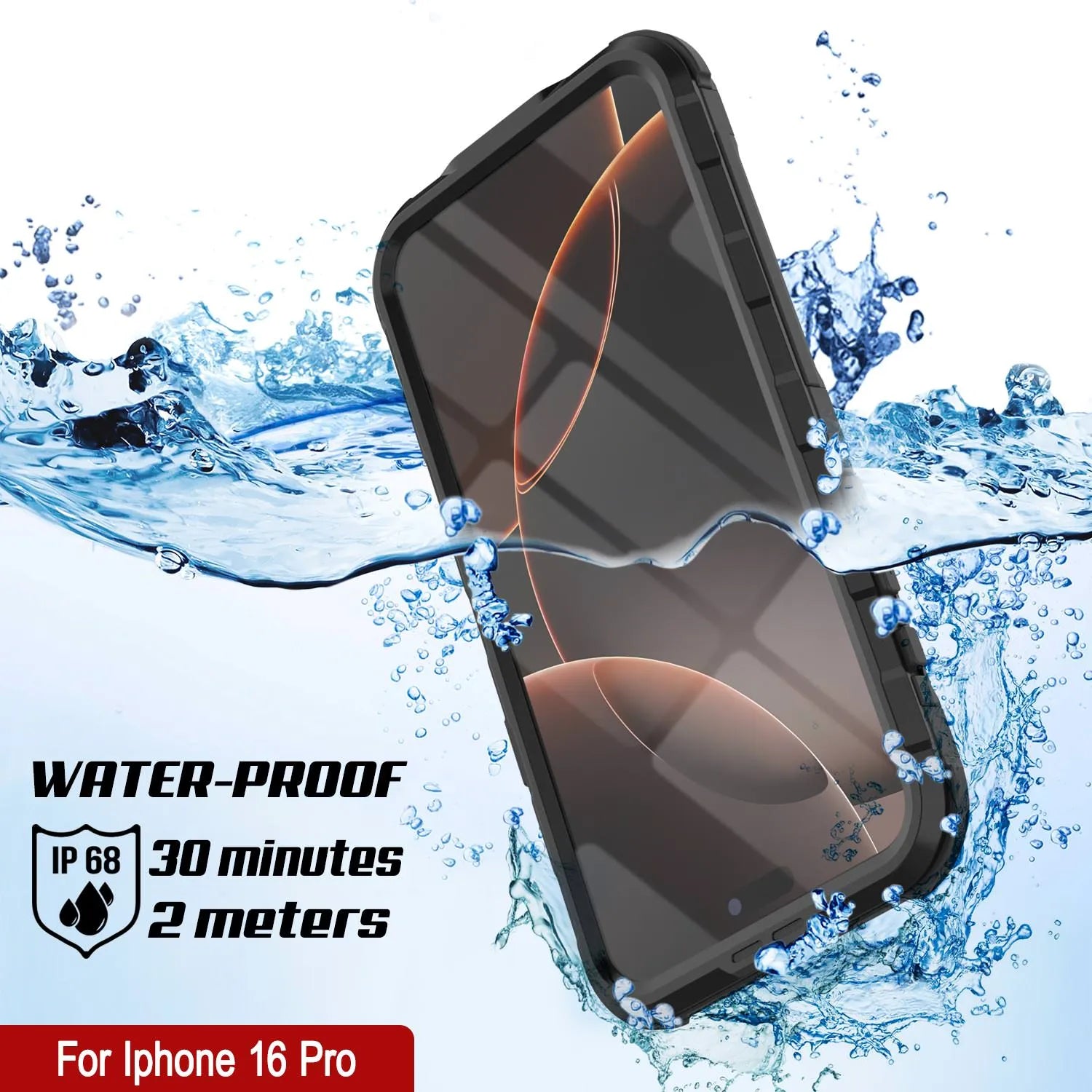 iPhone 16 Pro Metal Extreme 2.0 Series Aluminum Waterproof Case IP68 W/Buillt in Screen Protector [Black]