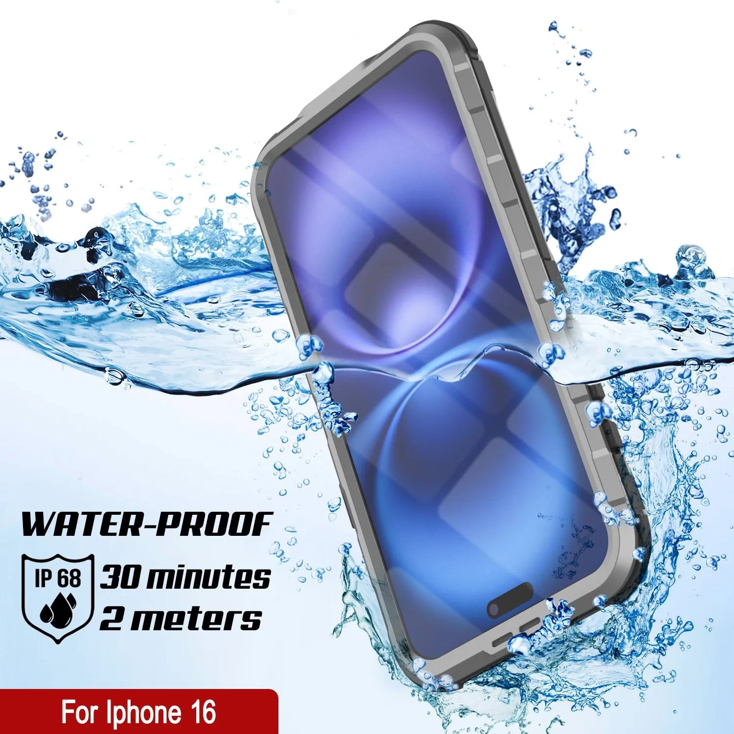 iPhone 16 Metal Extreme 2.0 Series Aluminum Waterproof Case IP68 W/Buillt in Screen Protector [Silver]