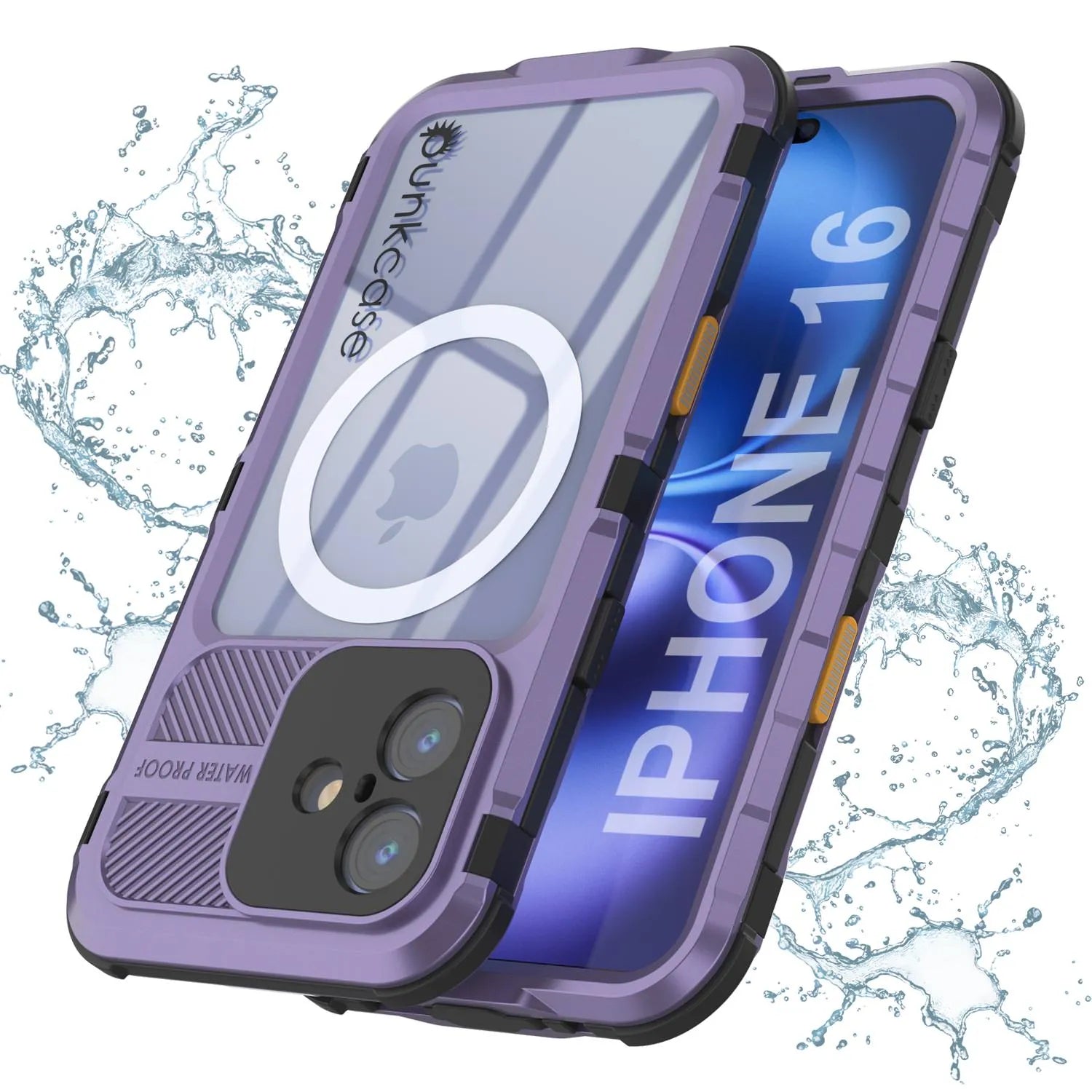 iPhone 16 Metal Extreme 2.0 Series Aluminum Waterproof Case IP68 W/Buillt in Screen Protector [Purple]