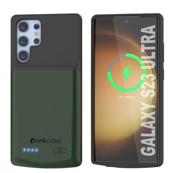 PunkJuice S24 Ultra Battery Case Green - Portable Charging Power Juice Bank with 4500mAh