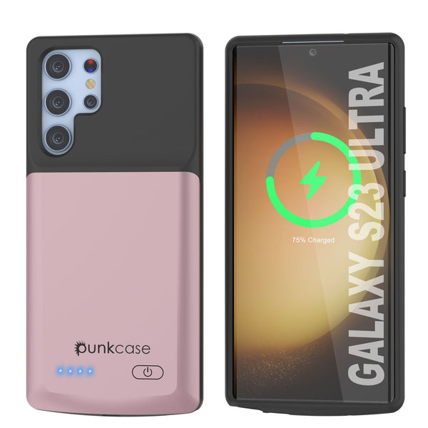 PunkJuice S24 Ultra Battery Case Rose-Gold - Portable Charging Power Juice Bank with 4500mAh