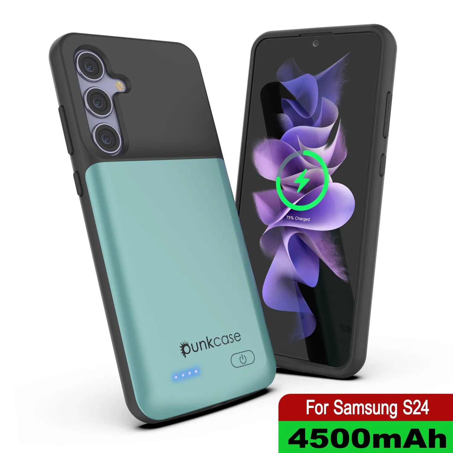 PunkJuice S24 Battery Case Teal - Portable Charging Power Juice Bank with 4500mAh