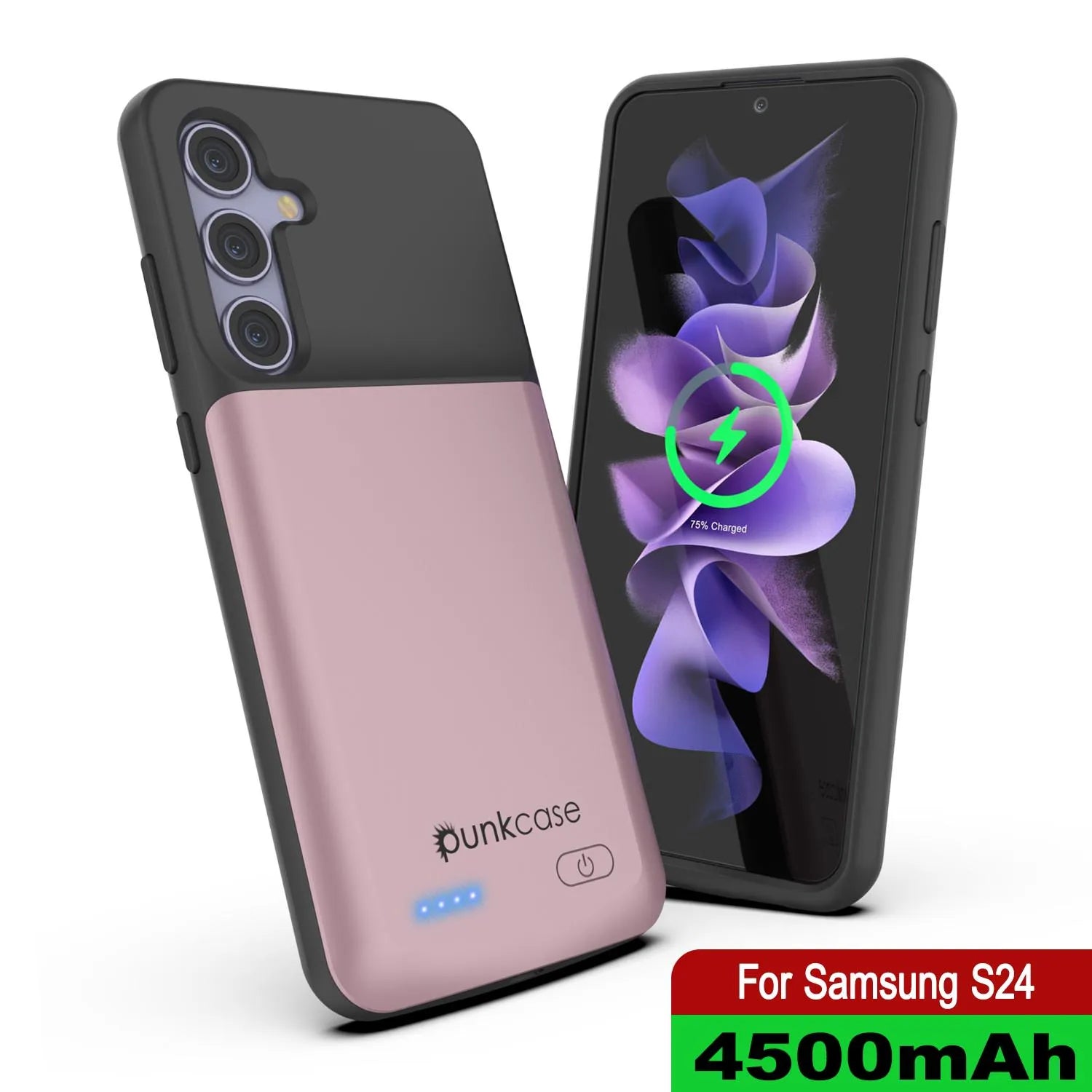 PunkJuice S24 Battery Case Rose-Gold - Portable Charging Power Juice Bank with 4500mAh