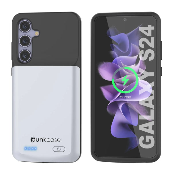 PunkJuice S24 Battery Case White - Portable Charging Power Juice Bank with 4500mAh