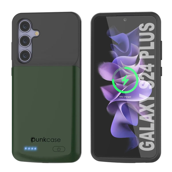 PunkJuice S24+ Plus Battery Case Green - Portable Charging Power Juice Bank with 5000mAh