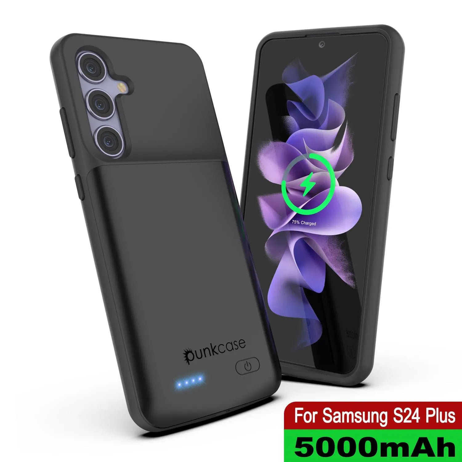 PunkJuice S24+ Plus Battery Case Black - Portable Charging Power Juice Bank with 5000mAh