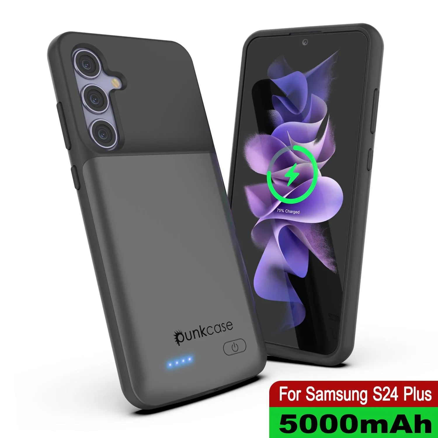 PunkJuice S24+ Plus Battery Case Grey - Portable Charging Power Juice Bank with 5000mAh