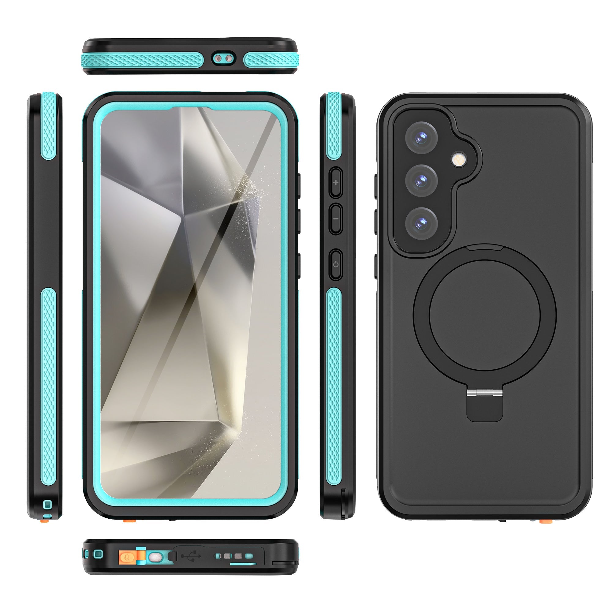 Galaxy S25 Plus Waterproof Case [Kickstud 2.0 Series] Protective IP68 Cover W/Screen Protector & Kickstand [Teal]