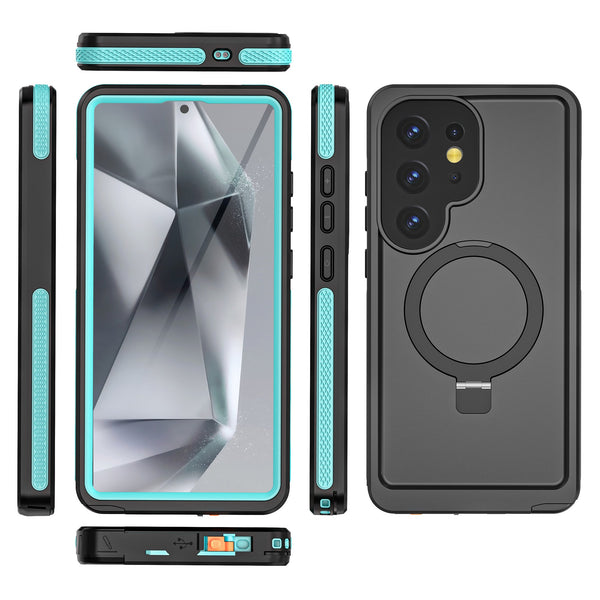 Galaxy S25 Ultra Waterproof Case [Kickstud 2.0 Series] Protective IP68 Cover W/Screen Protector & Kickstand [Teal]