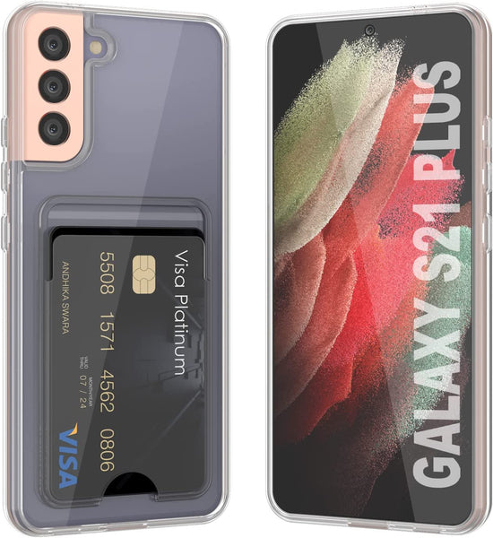 Galaxy S24 Plus Card Holder Case [Crystal CardSlot Series] [Slim Fit] [Black]