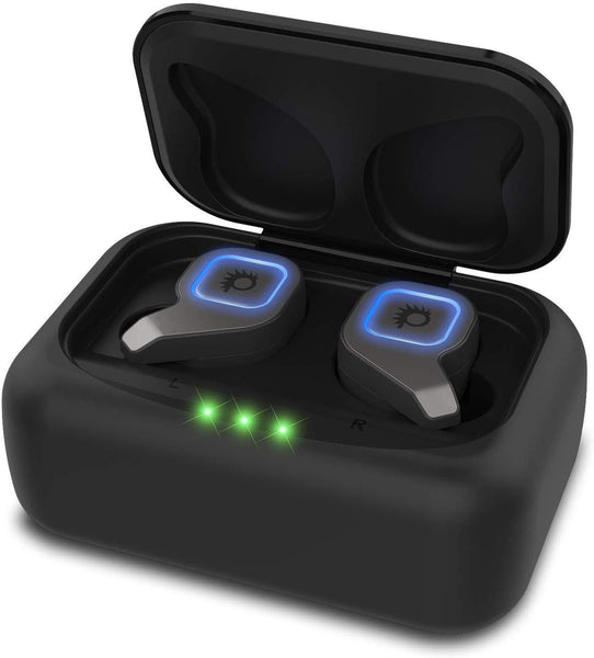 PunkBuds 2.0 True Wireless Earbuds, Mini Bluetooth Headphones W/ Charging Case & Built-In Noise Cancelling Mic. [Black]