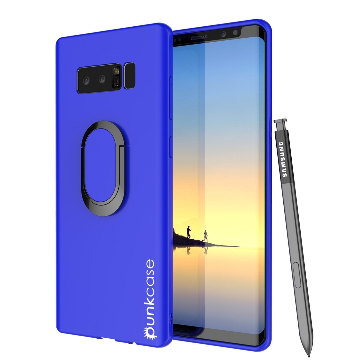 Galaxy Note 8 Case, Punkcase Magnetix Protective TPU Cover W/ Kickstand, Screen Protector [Blue]