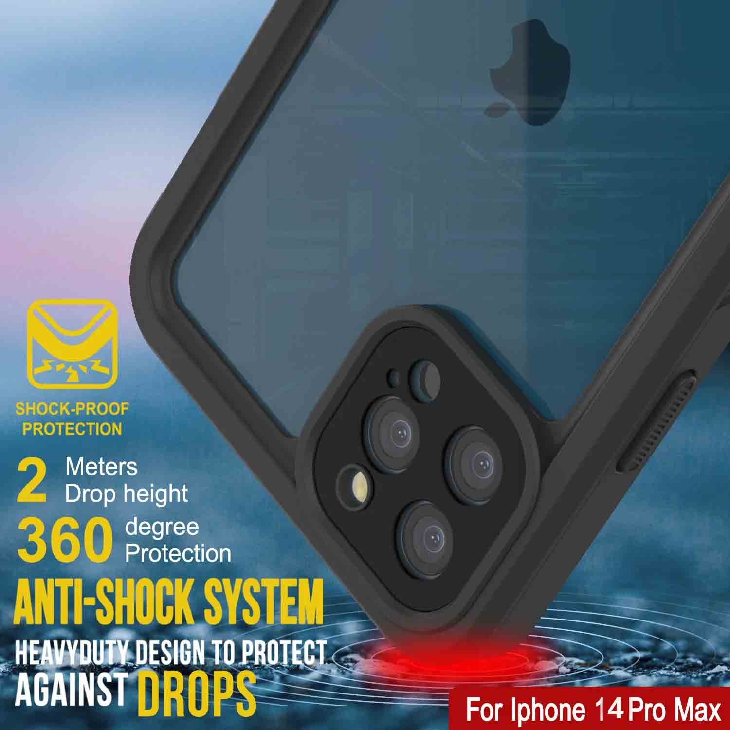 iPhone 14 Pro Max Waterproof Case, Punkcase [Extreme Series] Armor Cover W/ Built In Screen Protector [White]