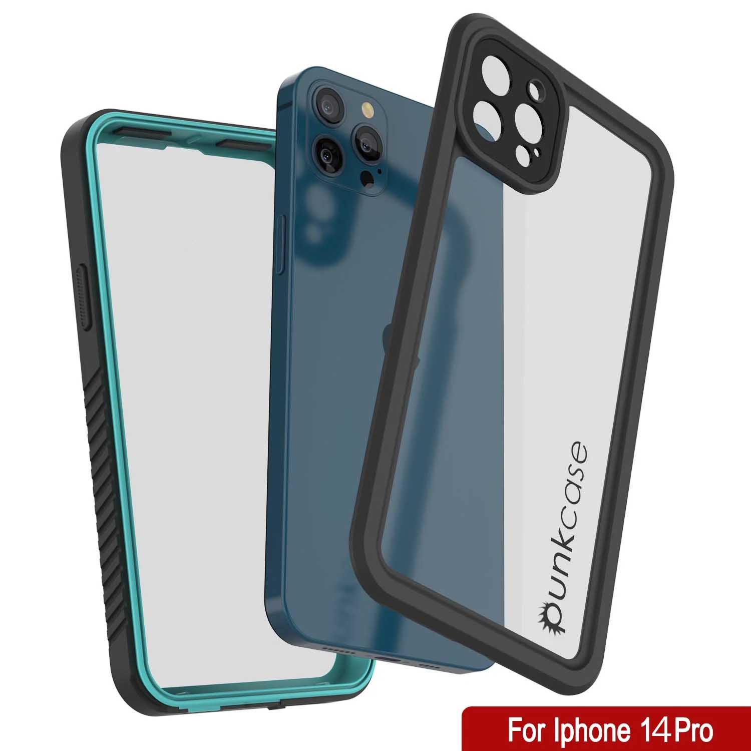 iPhone 14 Pro Waterproof Case, Punkcase [Extreme Series] Armor Cover W/ Built In Screen Protector [Teal]