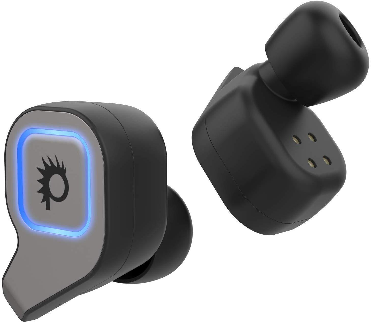 PunkBuds 2.0 True Wireless Earbuds, Mini Bluetooth Headphones W/ Charging Case & Built-In Noise Cancelling Mic. [Black]