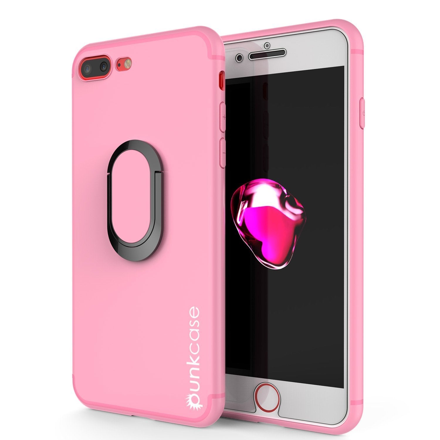 iPhone 8 PLUS Case, Punkcase Magnetix Protective TPU Cover W/ Kickstand, Tempered Glass Screen Protector [Pink]