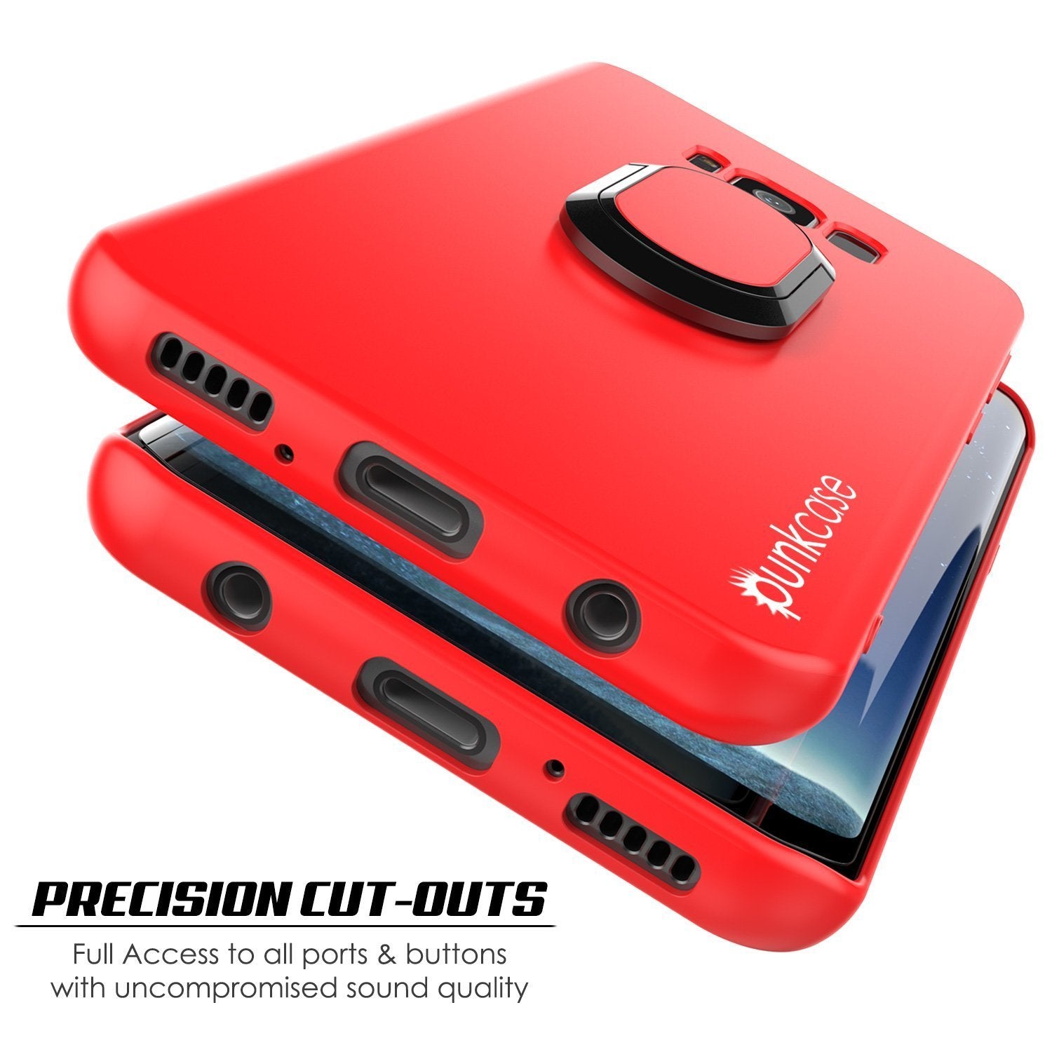 Galaxy S8 Case, Punkcase Magnetix Protective TPU Cover W/ Kickstand, Screen Protector [Red]