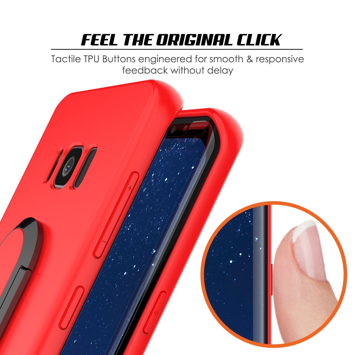 Galaxy S8 PLUS, Punkcase Magnetix Protective TPU Cover W/ Kickstand, Screen Protector [Red]