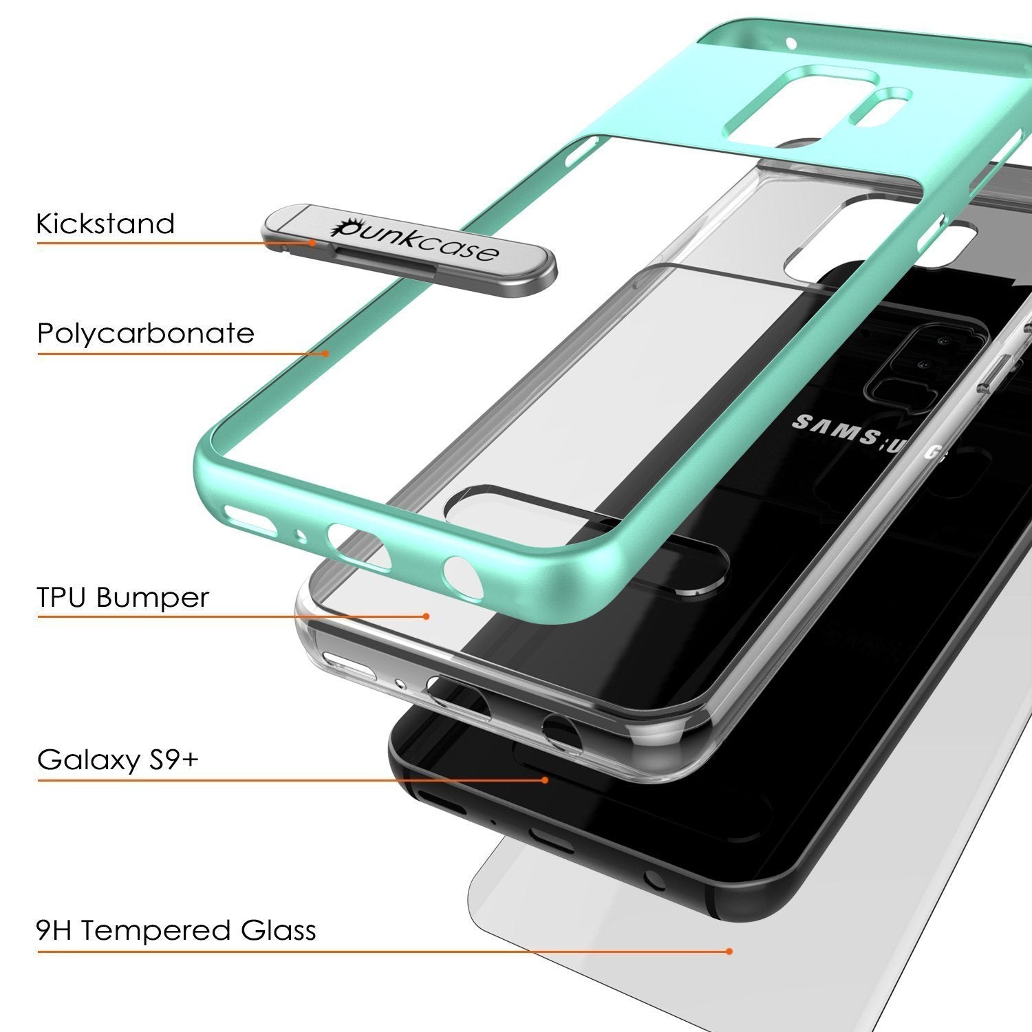 Galaxy S10+ Plus Case, PUNKcase [LUCID 3.0 Series] [Slim Fit] Armor Cover w/ Integrated Screen Protector [Teal]