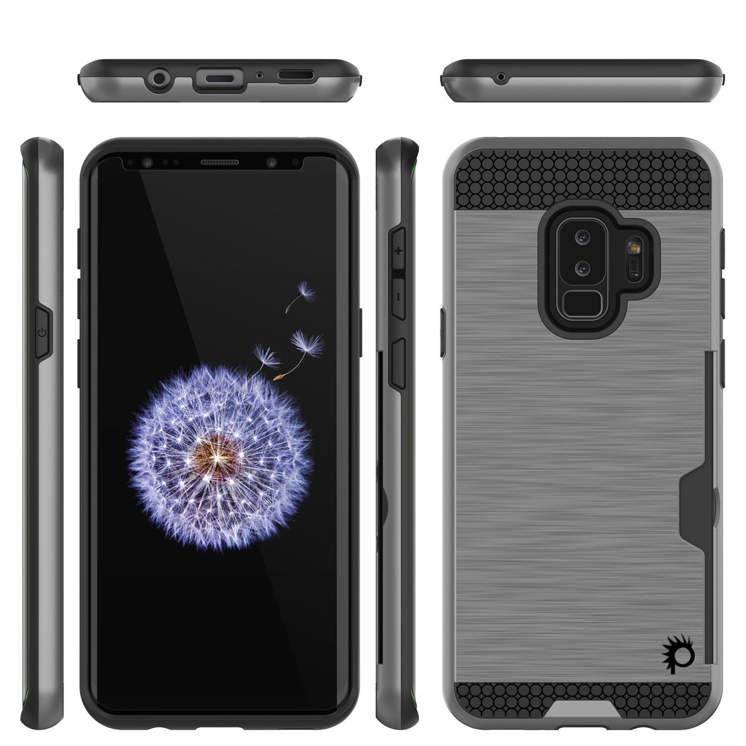 Galaxy S9 Plus Case, PUNKcase [SLOT Series] [Slim Fit] Dual-Layer Armor Cover w/Integrated Anti-Shock System [Grey]