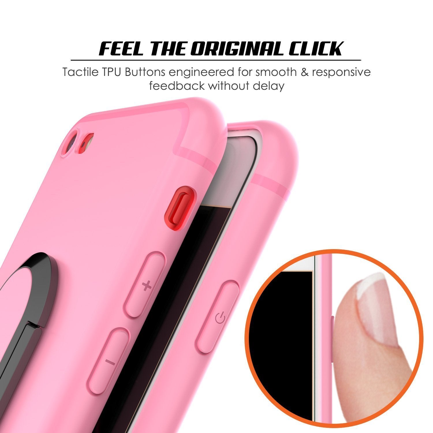 iPhone 8 Case, Punkcase Magnetix Protective TPU Cover W/ Kickstand, Tempered Glass Screen Protector [pink]