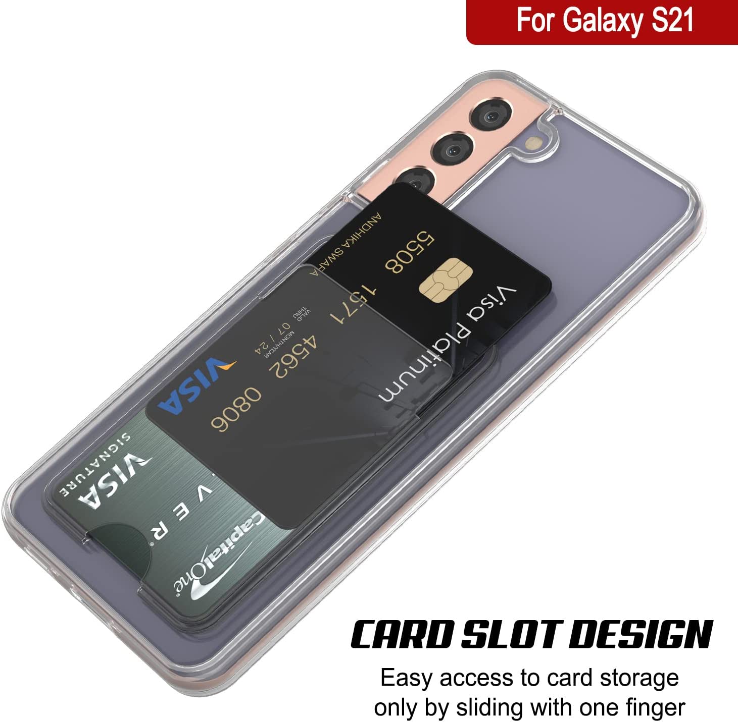 Galaxy S24 Card Holder Case [Crystal CardSlot Series] [Slim Fit] [Teal]