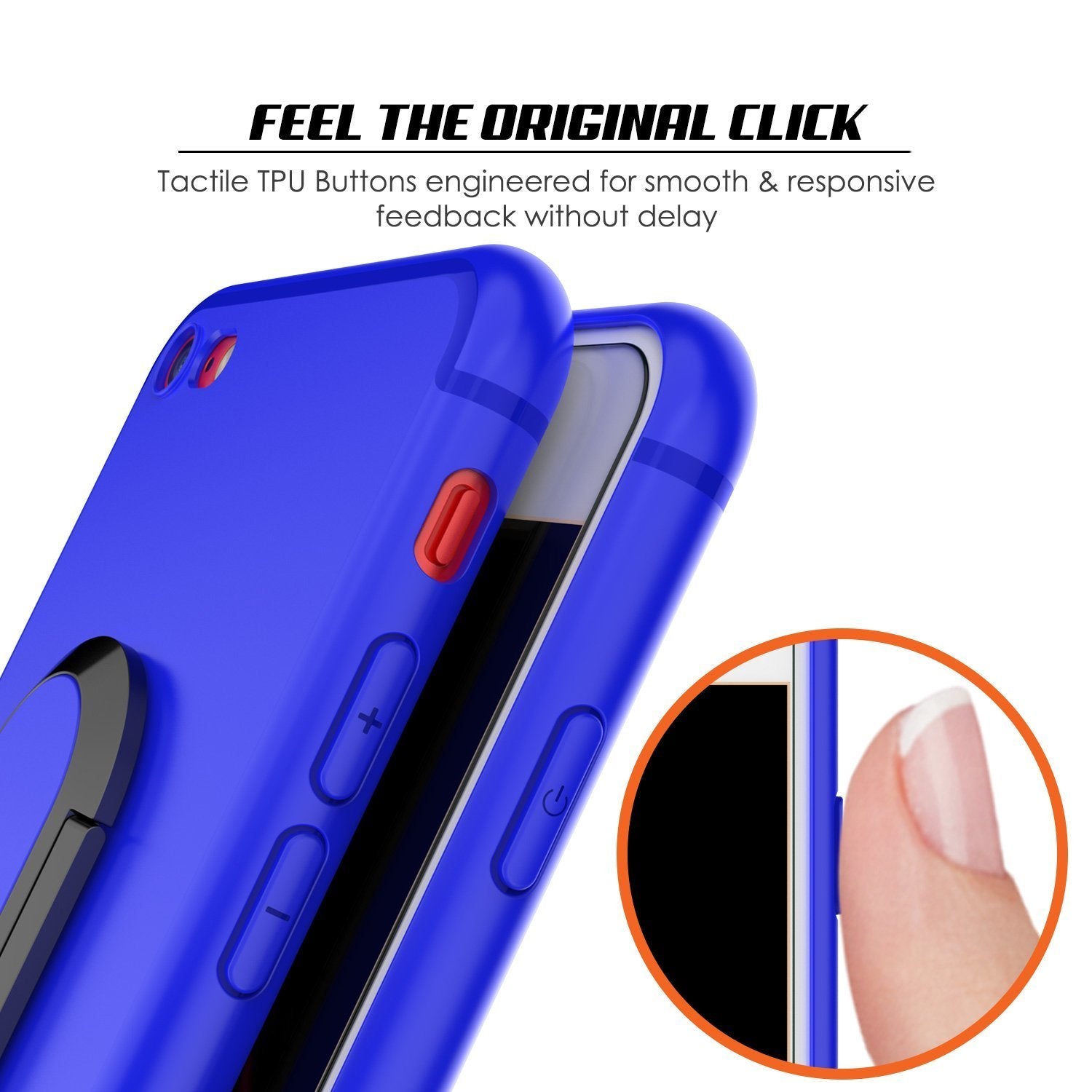 iPhone 8 Case, Punkcase Magnetix Protective TPU Cover W/ Kickstand, PLUS Tempered Glass Screen Protector [Blue]