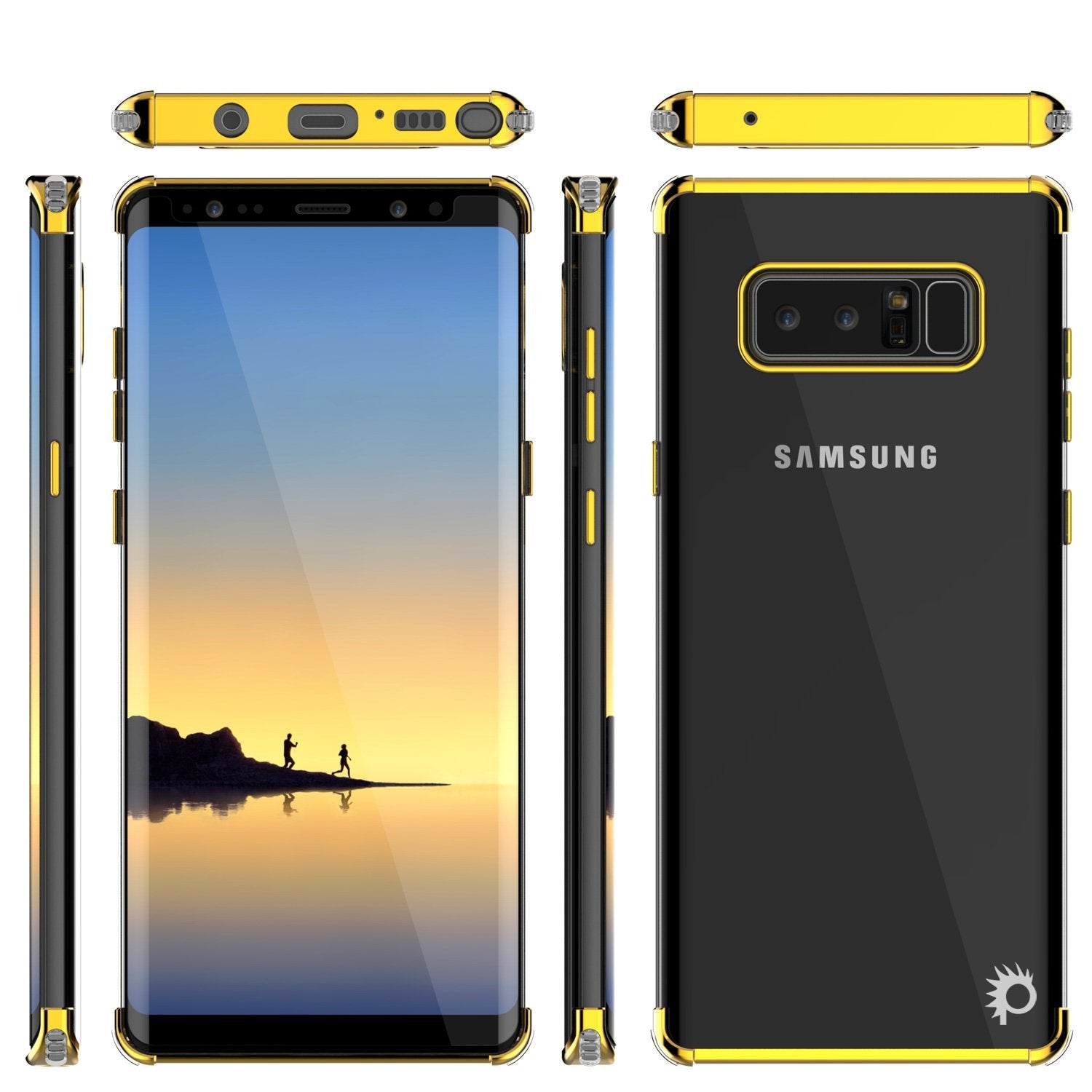 Note 8 Case, Punkcase [BLAZE SERIES] Protective Cover W/ PunkShield Screen Protector [Shockproof] [Slim Fit] for Samsung Galaxy Note 8 [Gold]