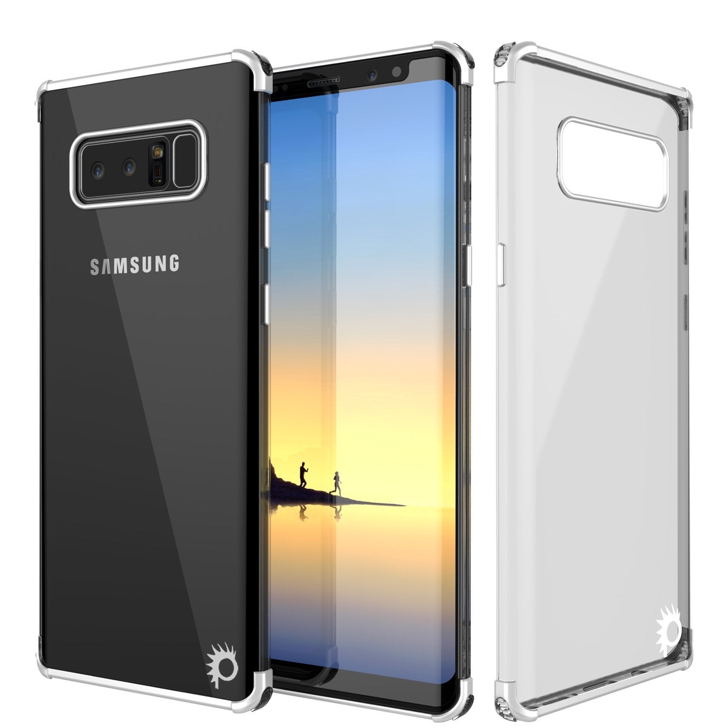 Note 8 Case, Punkcase [BLAZE SERIES] Protective Cover W/ PunkShield Screen Protector [Shockproof] [Slim Fit] for Samsung Galaxy Note 8 [Silver]