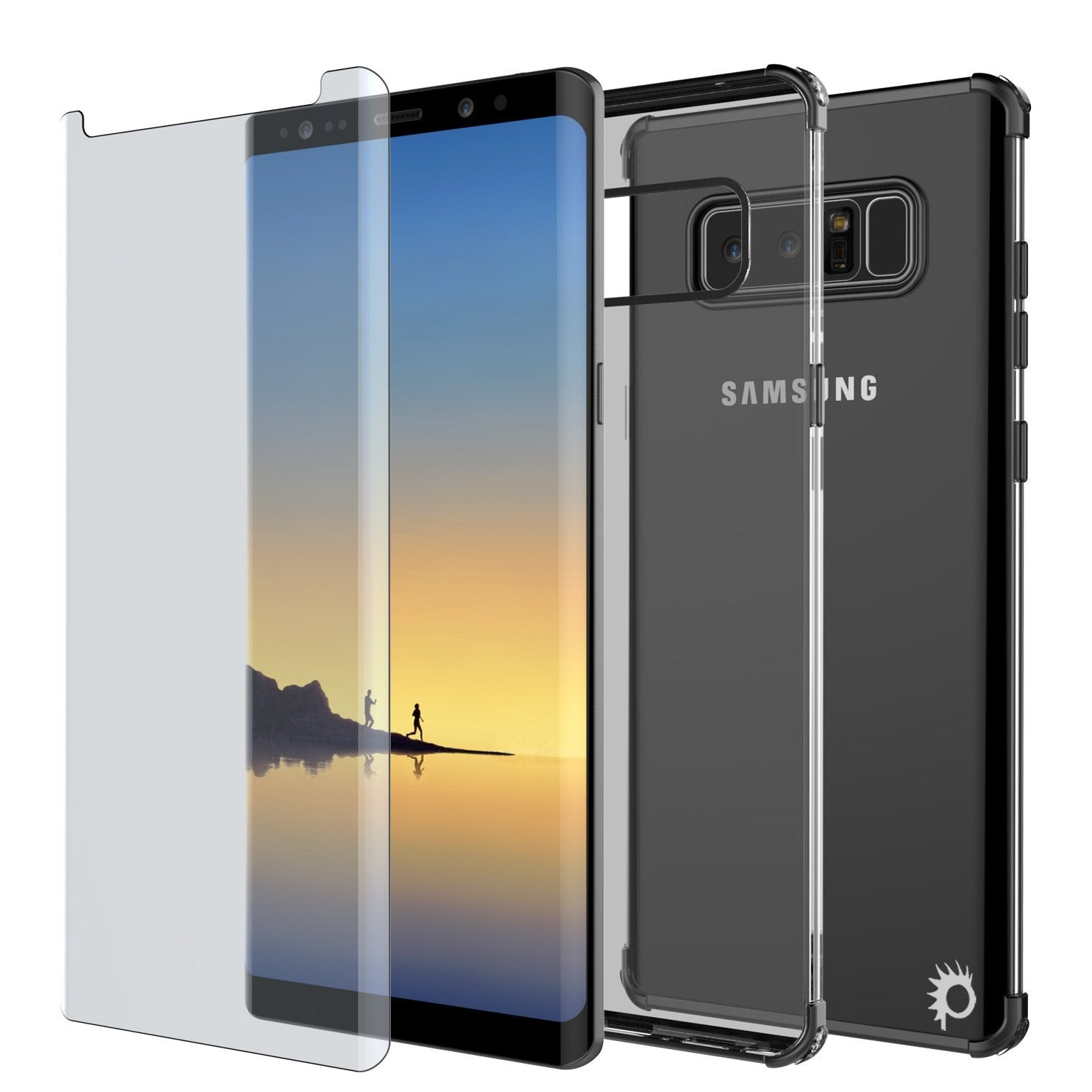 Note 8 Case, Punkcase [BLAZE SERIES] Protective Cover W/ PunkShield Screen Protector [Shockproof] [Slim Fit] for Samsung Galaxy Note 8 [Black]
