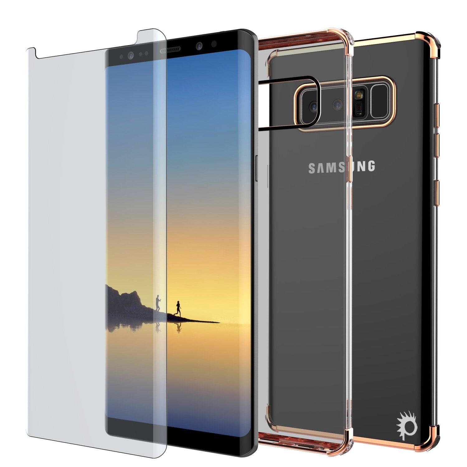 Note 8 Case, Punkcase [BLAZE SERIES] Protective Cover W/ PunkShield Screen Protector [Shockproof] [Slim Fit] for Samsung Galaxy Note 8 [Rose Gold]