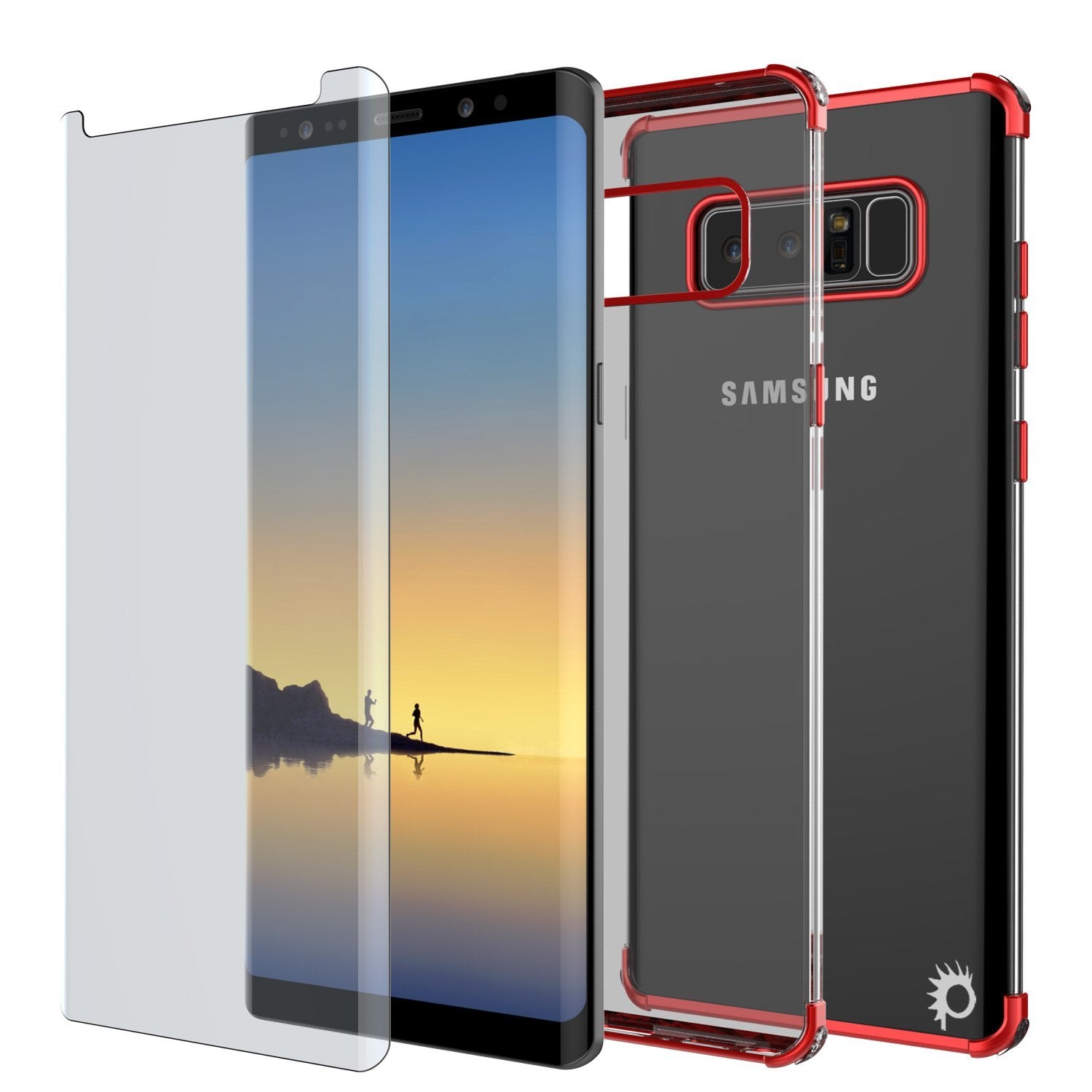 Note 8 Case, Punkcase [BLAZE SERIES] Protective Cover W/ PunkShield Screen Protector [Shockproof] [Slim Fit] for Samsung Galaxy Note 8 [Red]