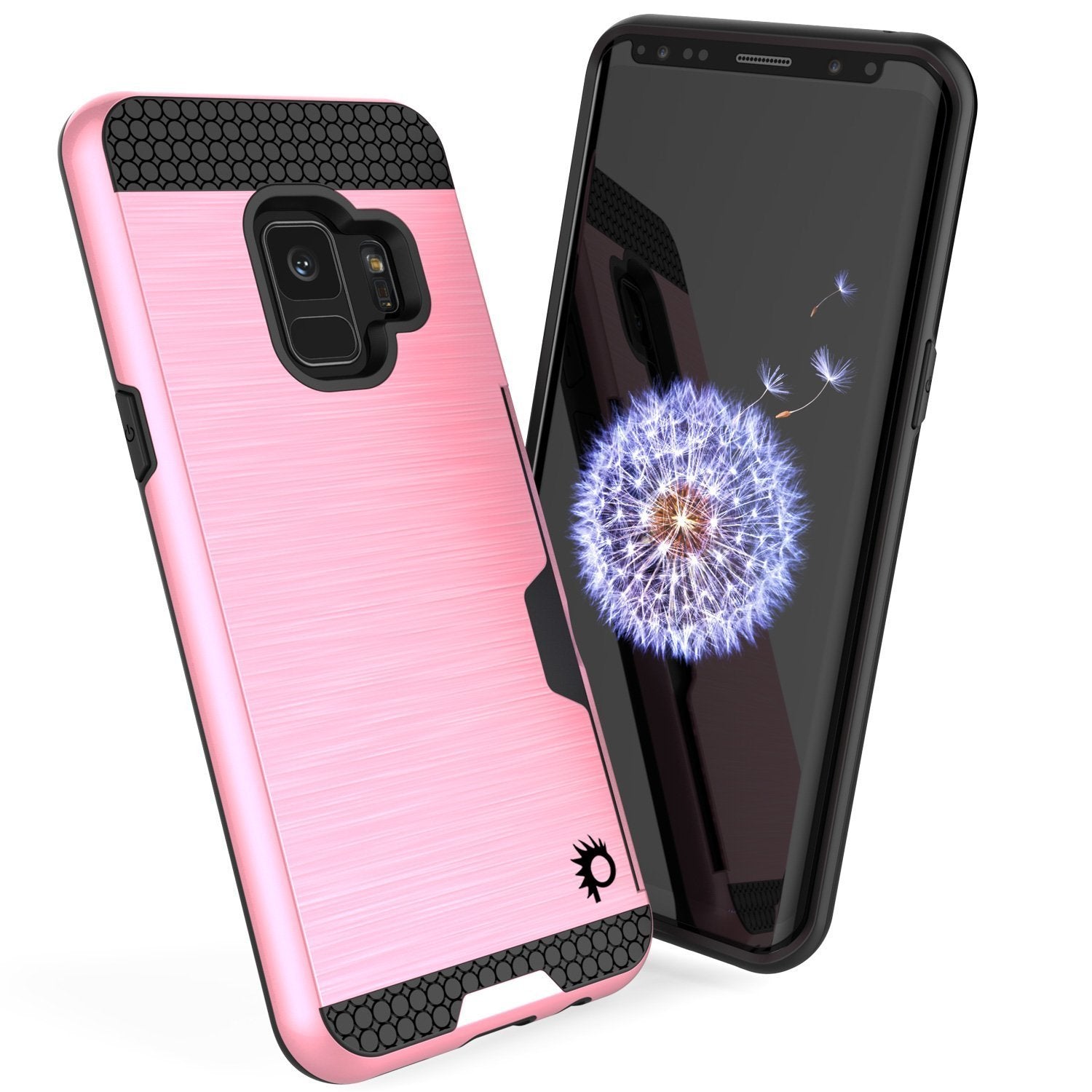Galaxy S9 Case, PUNKcase [SLOT Series] [Slim Fit] Dual-Layer Armor Cover w/Integrated Anti-Shock System, Credit Card Slot [Pink]